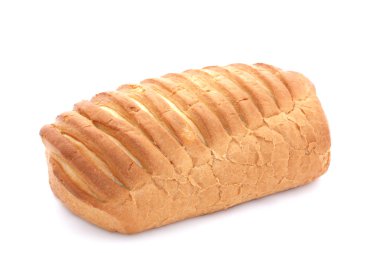 Baton buğday ekmeği beyaz bir arka plan üzerinde