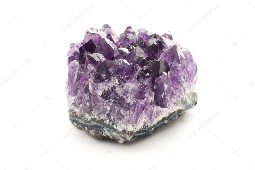 Amethyst on a white background