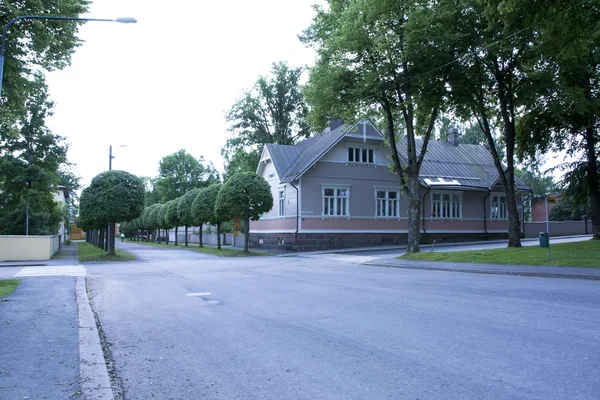 Loviisa，芬兰。历史建筑在古老的小镇 — 图库照片