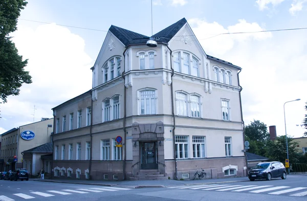 Loviisa, Finsko. Historická budova na starém městě — Stock fotografie