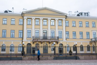 Helsinki, Finlandiya - 21 Aralık 2015: Cumhurbaşkanlığı Sarayı Binası.