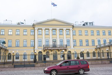 Helsinki, Finlandiya - 21 Aralık 2015: Cumhurbaşkanlığı Sarayı Binası.