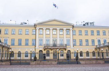 Helsinki, Finlandiya - 21 Aralık 2015: Cumhurbaşkanlığı Sarayı Binası.