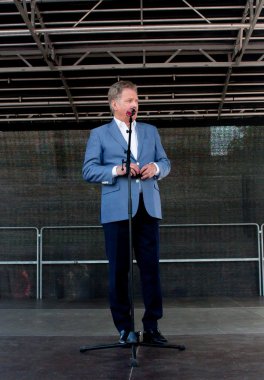 Kouvola, Finlandiya - 30 Mayıs 2016: Sauli Niinisto, Finlandiya Cumhurbaşkanı ziyaret şehrin Kouvola 30 Mayıs 2016.