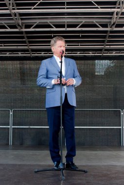 Kouvola, Finlandiya - 30 Mayıs 2016: Sauli Niinisto, Finlandiya Cumhurbaşkanı ziyaret şehrin Kouvola 30 Mayıs 2016.