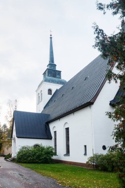 Finlandiya, Kouvola 'da Valkeala' nın güzel beyaz kilisesi