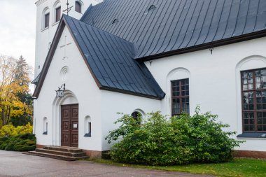 Finlandiya, Kouvola 'da Valkeala' nın güzel beyaz kilisesi