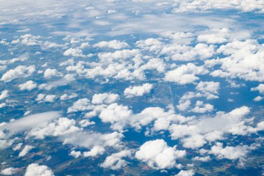 Uçaktan hava görüntüsü. Helsinki 'den Amsterdam' a.