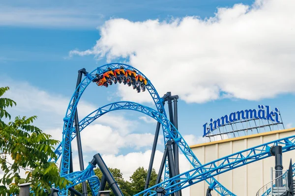 Helsinki Finland July 2021 Linnanmaki Amusement Park New Roller Coaster Royalty Free Stock Photos