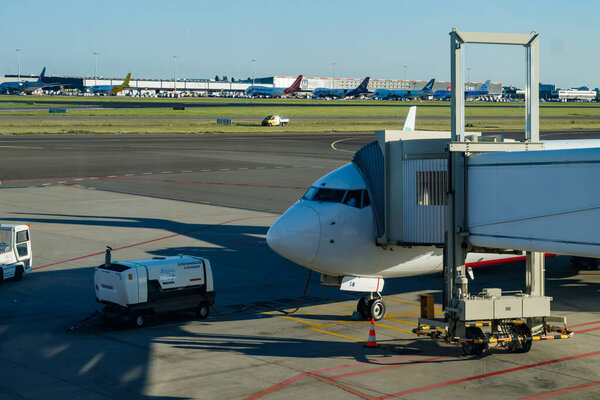 Amsterdam, Netherlands - 17 July 2021: KLM Plains in Schiphol airport.