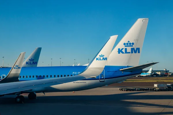 Amsterdam Nizozemsko Července 2021 Klm Plains Letišti Schiphol — Stock fotografie