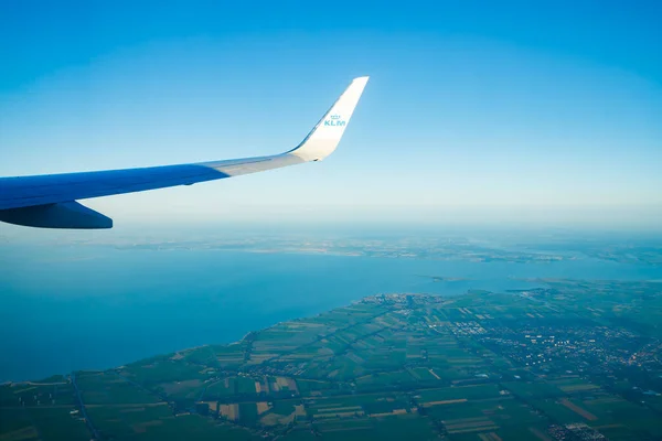 암스테르담 네덜란드 2021 Klm Plain Wing Holland 암스테르담에서 비행기 — 스톡 사진