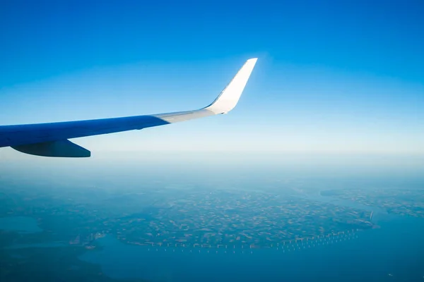 암스테르담 네덜란드 2021 Klm Plain Wing Holland 암스테르담에서 비행기 — 스톡 사진