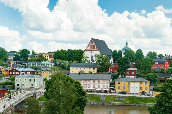 Porvoo Finlandia Junio 2021 Hermosa Vista Panorámica Catedral Porvoo Casco — Foto de Stock