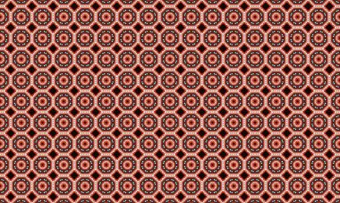 Kırmızı ve siyah çiçekli kusursuz geometrik desen, tekstil ve arkaplan tasarımları için mükemmel.