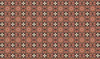 Çiçek ve geometrik şekilli, tekstil ve duvar kâğıdı tasarımları için mükemmel, kusursuz bir desen.