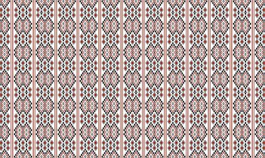 Siyah kahverengi geometrik şekilli ve beyaz renkli arka planda kremalı ayrıntılı tekrarlayan bir kalıp.