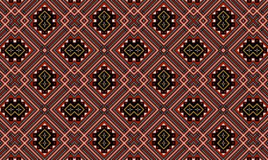 Elmasları ve kareleri kırmızı siyah ve altın renginde olan geometrik desen tasarım elementleri ve sanat