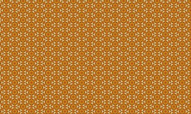 Bir turuncu ve bej geometrik desen görüntü boyunca tekrar eder, sıcak ve karmaşık bir tasarım yaratır..