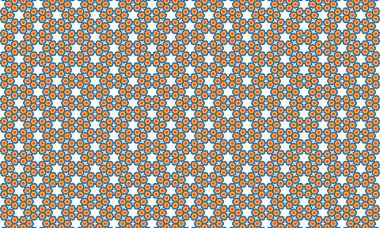 Beyaz arka planda turuncu ve mavi çiçekli kusursuz bir çiçek deseni var. Çeşitli tasarım projeleri için mükemmel.