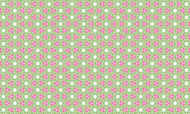 Tekstil ve arkaplan tasarımı için pembe çiçekleri ve yeşil yaprakları olan kusursuz bir çiçek deseni tasarımıdır.