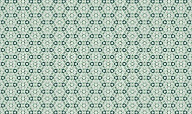 Tekstil tasarımı ve geometrik şekilli duvar kağıdı için yeşil ve beyaz dikişsiz çiçek desenli bir arka plan