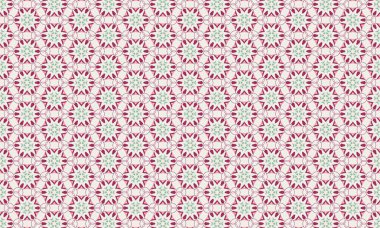 Pembe ve yeşil çiçekli kusursuz geometrik desen, tekstil ve arka plan için mükemmel.