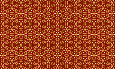 Kumaş tekstil baskısı ve dekoratif amaçlı kırmızı ve altın desenli çiçek desenli bir arkaplan tasarımı