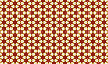 Kumaş tasarımı, dijital kağıt ve tekstil baskı kullanımı için kırmızı, beyaz ve altın desenli arkaplan