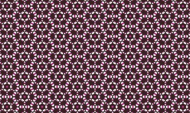 Arkaplan, vektör sanatı ve tasarım projeleri için yıldızlar ve çiçek elementleriyle kusursuz geometrik desen.