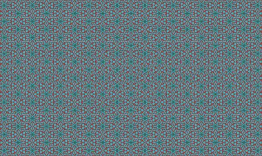 Yıldızlar ve çiçek elementleriyle kusursuz geometrik desen, tekstil ve arkaplan tasarımı için idealdir