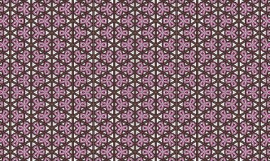 Çiçek şekilli ve üçgen çizgili kusursuz geometrik desen, tekstil ve tasarım projeleri için idealdir.