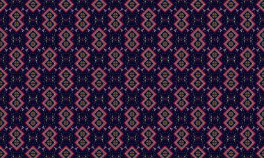 Tekstil ve arkaplan tasarımı için geometrik şekillere sahip kusursuz etnik kalıp çevrimiçi ve yazdırma tasarımı