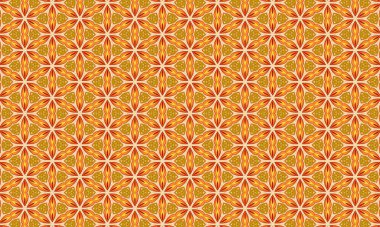 Turuncu ve altın desenli kusursuz bir çiçek deseni, arka plan, tekstil ve dekoratif sanat projeleri için mükemmel.