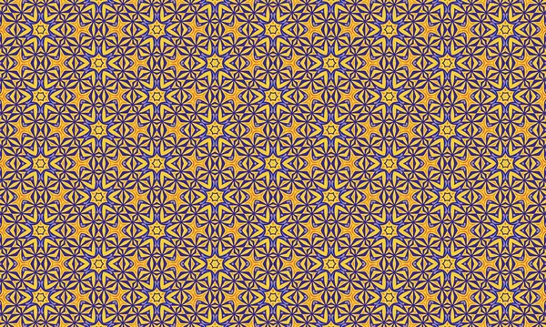 Altın ve mavi geometrik yıldız deseni tekstil tasarımı, duvar kağıdı ve soyut arka plan kullanımı için harikadır.