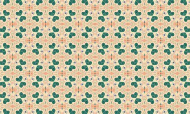 Çiçek elementleri sanat deco ile tekstil ve kumaş baskısı için pürüzsüz bir yonca deseni tasarımı