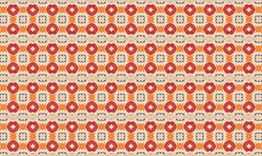 Çiçekli elementlerle kusursuz geometrik desen. Tekstil, arkaplan ve tasarım uygulamaları için mükemmel.