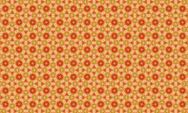 Turuncu ve altın desenli kusursuz bir çiçek deseni, arka plan, tekstil ve dijital kağıt işçiliği için mükemmel.
