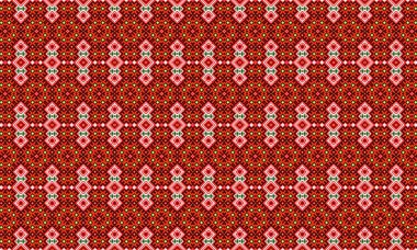 Tekstil tasarımı ve Noel arkaplanı dekorasyonu için mükemmel kırmızı ve beyaz dikişsiz geometrik desen