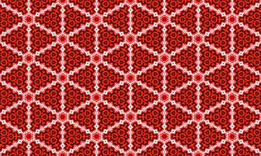 Tekstil ve duvar kâğıdı baskıları için kusursuz soyut bir tasarımı olan kırmızı ve beyaz geometrik desen.