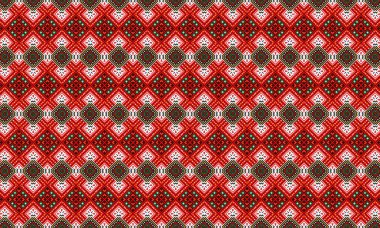 Canlı, kırmızı, pürüzsüz bir desen. Tekstil tasarımı, duvar kâğıdı ve biraz da halk sanatı tarzı eklemek için mükemmel.