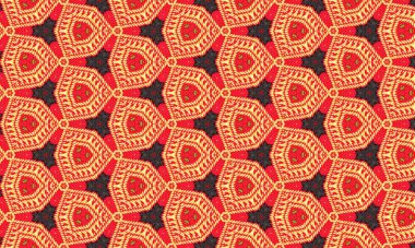 Pembe çiçekli, geometrik şekilli, tekstil ve duvar kağıdı tasarımları için mükemmel, kusursuz bir desen.