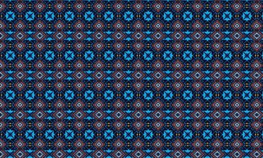 Modern sanat tarzında tekstil ve duvar kağıdı tasarımı için kusursuz mavi ve siyah renklerde kusursuz geometrik desen.
