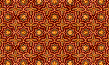 Tekstil ve arkaplan tasarımı ve dekorasyonu için turuncu ve sarı çiçekli kusursuz desen