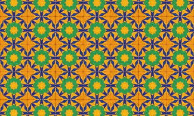 Renkli bir tekstil arkaplan kumaşı duvar kağıdı grafik resim desenli kusursuz bir çiçek deseni tasarımıdır.