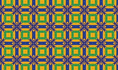 Mavi yeşil ve altın renkli geometrik desenli, pürüzsüz ve tekstil ve arka planlar için iyi bir tasarım.