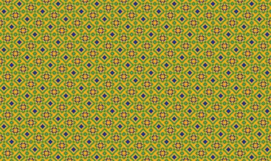 Yeşil daireleri ve tekstil ve duvar kağıdı sanatı için kırmızı geometrik şekilleri olan kusursuz bir kaleydoskop deseni.