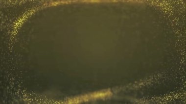 Hareket grafikleri ve görsel efektler için altın parçacıklar arka plan animasyon videosu. Efektler için kullan.