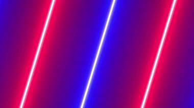 Kırmızı ve mavi renkli neon ışıklar parıldayan duvar kağıdı efektiyle modern ve fütüristik bir soyut tasarım yaratır.