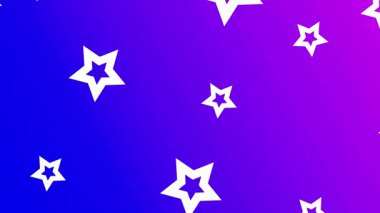 Sunumlar ve tasarım projeleri için mavi mor gradyan içeren yıldızlı gece arkaplan döngüsü animasyon videosu